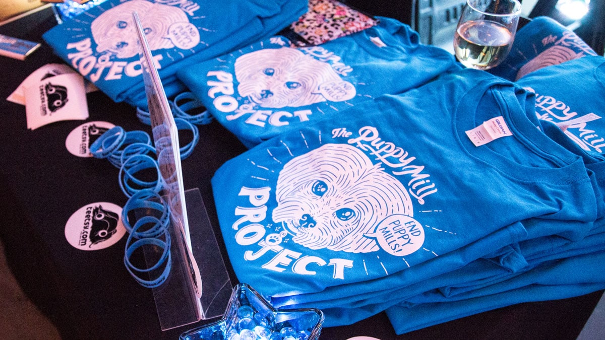 The shirts Ink Factory designed for the Puppy Mill Project