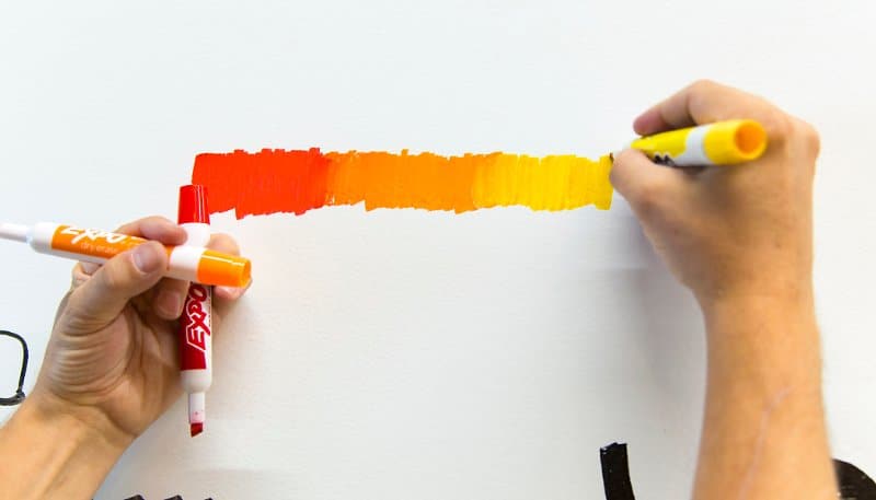 You can create beautiful gradient effects while drawing out your office whiteboard ideas