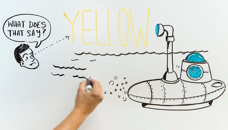 Don't use yellow ink to write your office whiteboard ideas