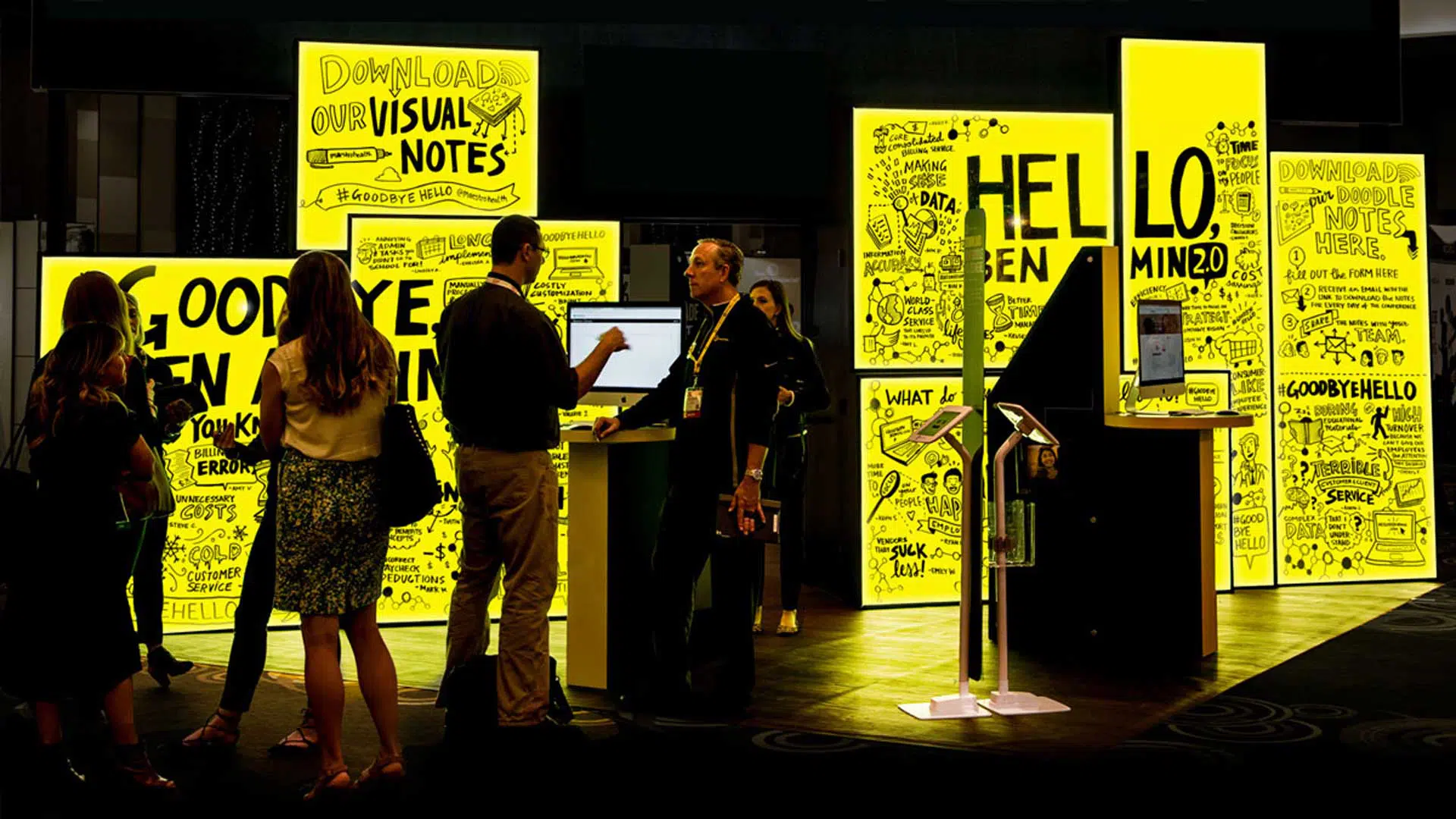 The Illuminated Tradeshow booth for Maestro Health at HR Tech