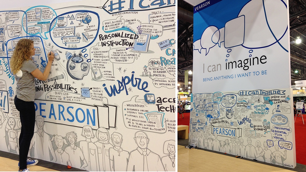 Visual notes were a main highlight of Pearson's ISTE trade show booth