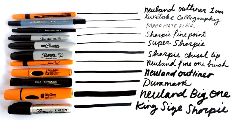 Many different markers used for graphic recording