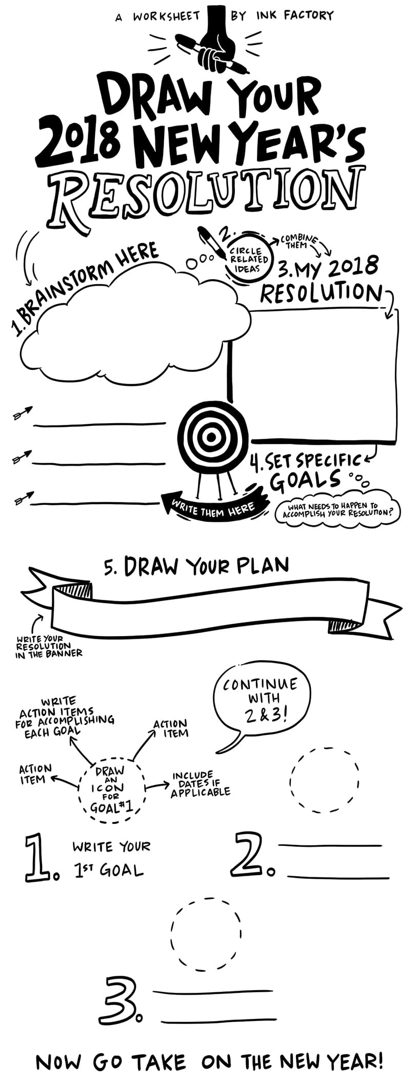 Draw Your New Year's Resolution! A Visual Worksheet by Ink Factory