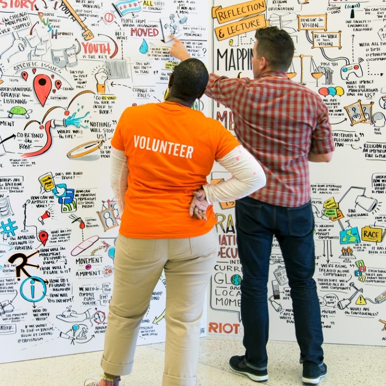 Volunteer and Visual Note Taker Living Wall