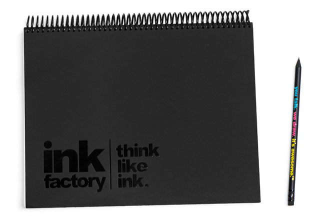 Notebook and pencil for visual note workshops
