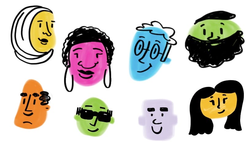 Colored blobs turned into people