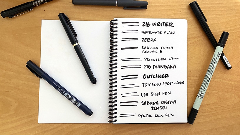 The Best Black Pens for Drawing Challenges